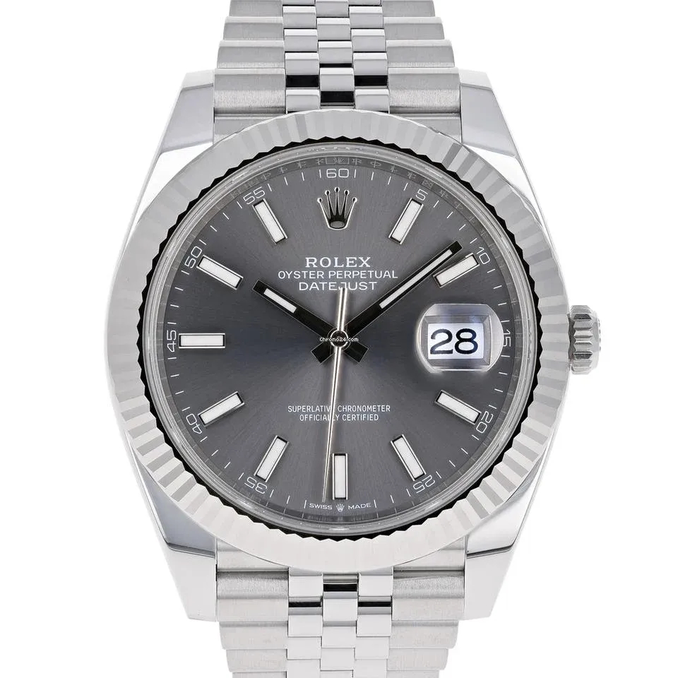Rolex Datejust 41mm Rhodium Dial 126334 Jubilee