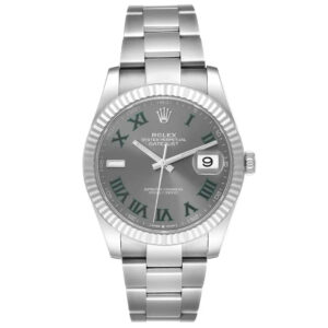 Rolex Datejust 41mm Rhodium Dial 126334 Wimbledon Flutted _ Oyster