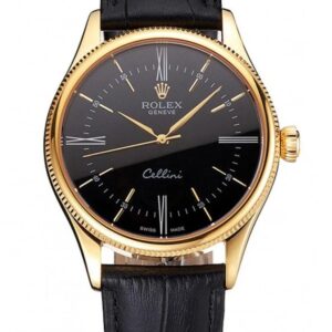 Replica Rolex Cellini 38mm Black Dial