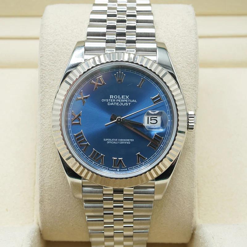 Replica Rolex Datejust Blue Dial 41mm 126334 Jubilee Roman Dials - Image 2