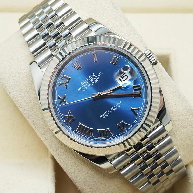 Replica Rolex Datejust Blue Dial 41mm 126334 Jubilee Roman Dials - Image 4