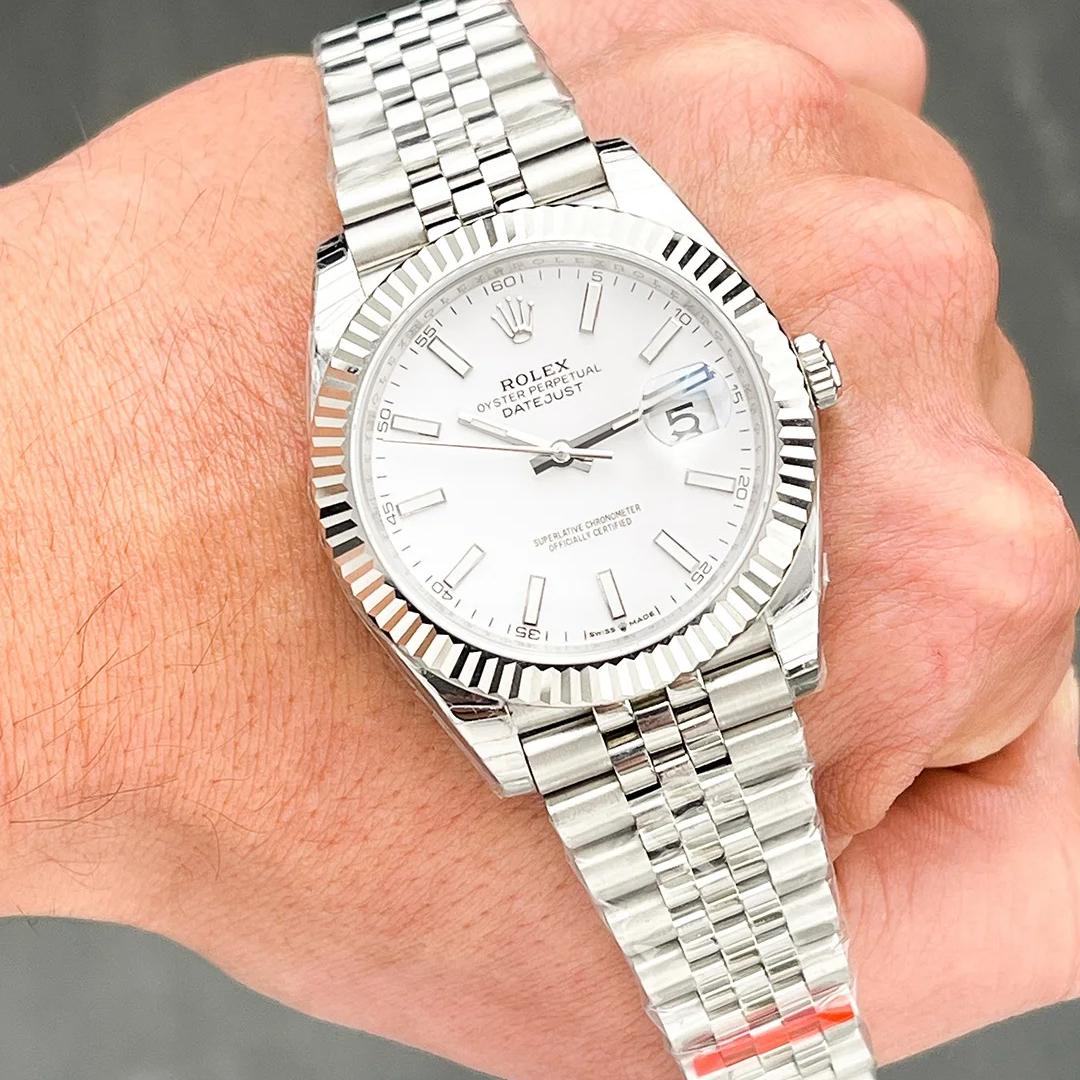 Replica Rolex Datejust White Dial 41mm 126334 Jubilee Flutted - Image 2