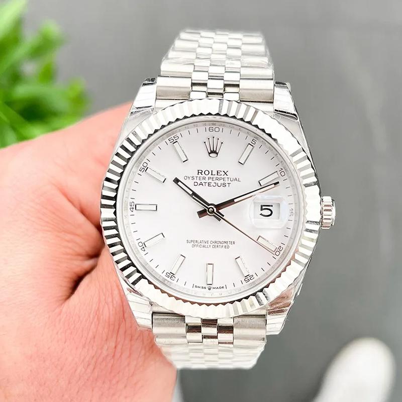 Replica Rolex Datejust White Dial 41mm 126334 Jubilee Flutted - Image 3