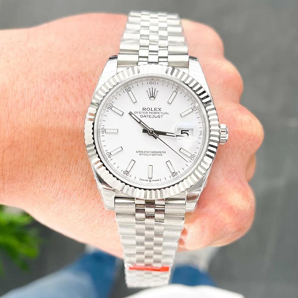 Replica Rolex Datejust White Dial 41mm 126334 Jubilee Flutted - Image 4