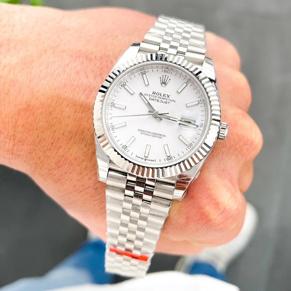 Replica Rolex Datejust White Dial 41mm 126334 Jubilee Flutted - Image 5