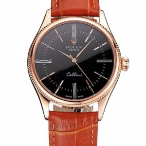 Rolex Cellini Time 38mm Black Dial