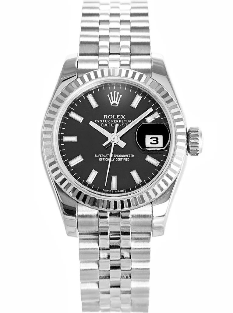 Rolex Datejust Replica Watch - Black Dial 26mm 179174