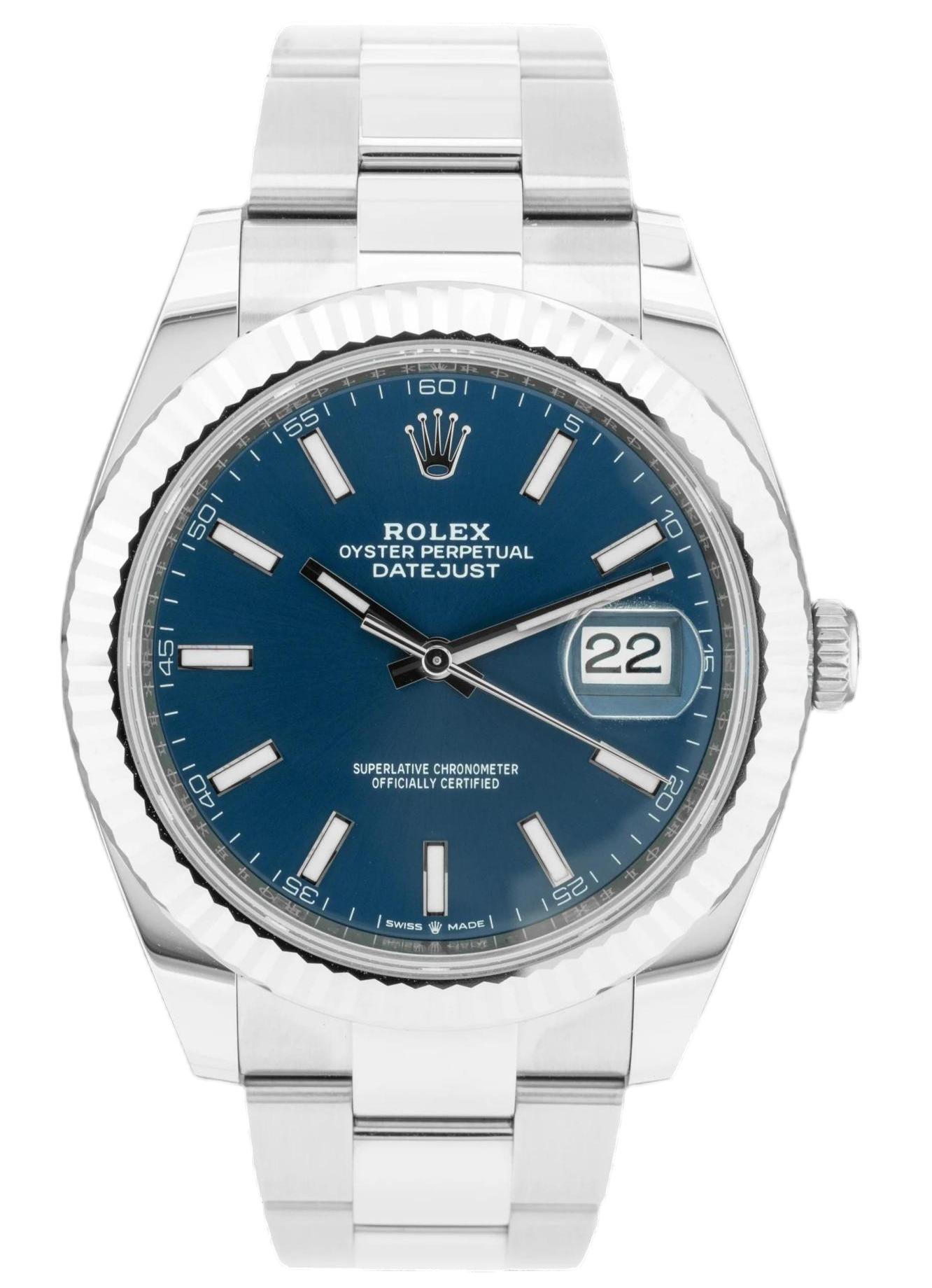 Rolex Datejust Replica Watch - Blue Dial Oyster 41mm 126334