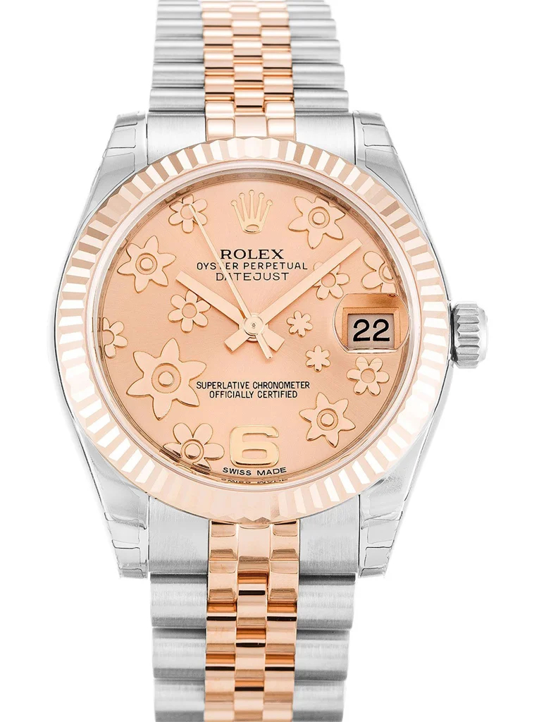 Rolex Datejust Replica Watch - Mid-Size Pink Floral Dial 31mm 178271