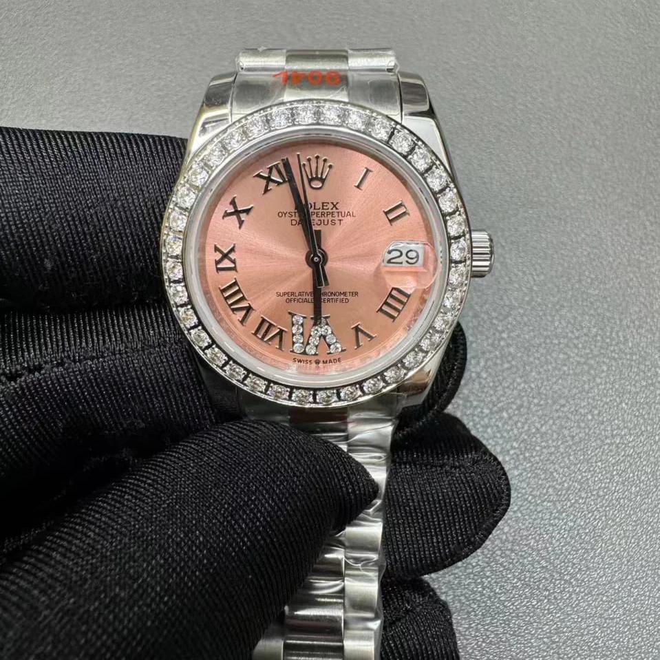Rolex Datejust Replica Watch - Pink set with diamonds Dial 31mm 278384RBR - Image 2