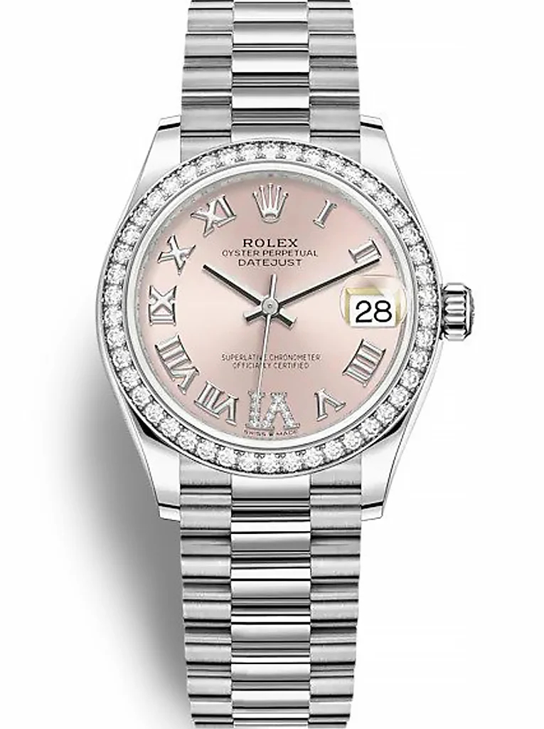 Rolex Datejust Replica Watch - Pink set with diamonds Dial 31mm 278384RBR