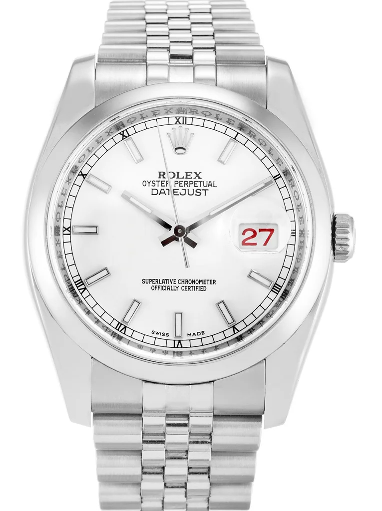 Rolex Datejust Watch - White Dial 36mm 116200