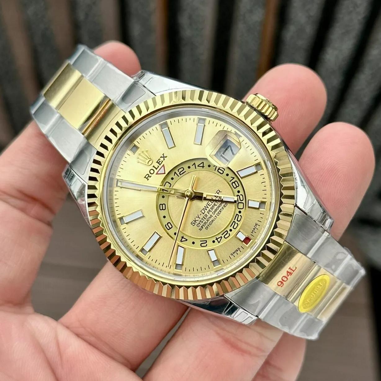 Rolex Sky-Dweller Gold Watch Champagne Dial 336933 - Image 3