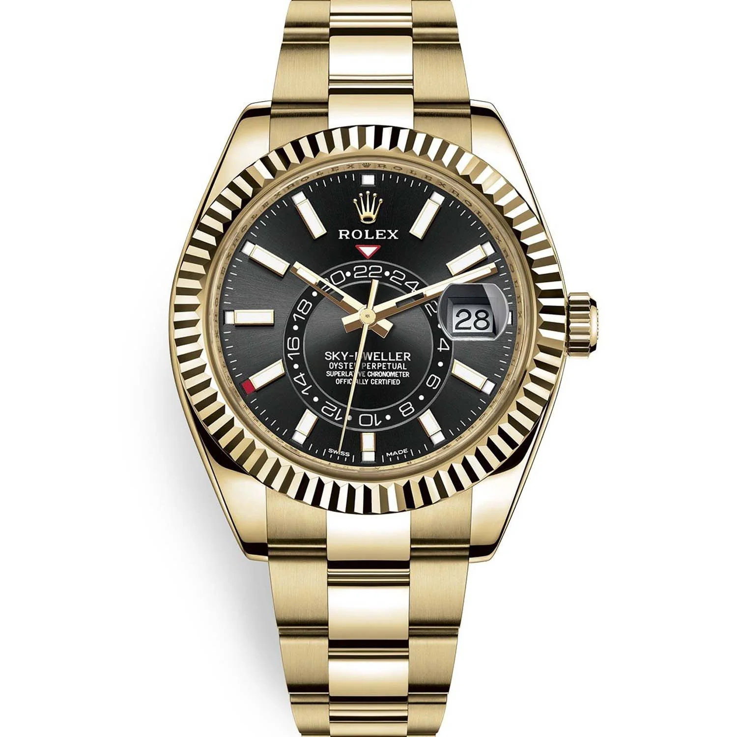 Rolex Sky-Dweller Gold 42mm 336938 Yellow Gold Oyster Black Dial