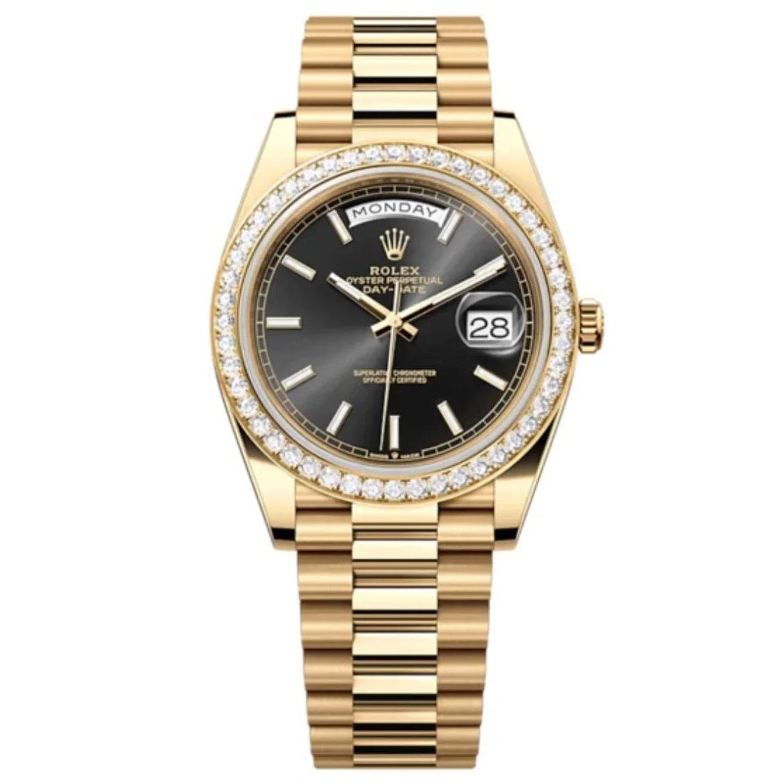 Rolex Day-Date 40 mm Bright black Dial 228348RBR