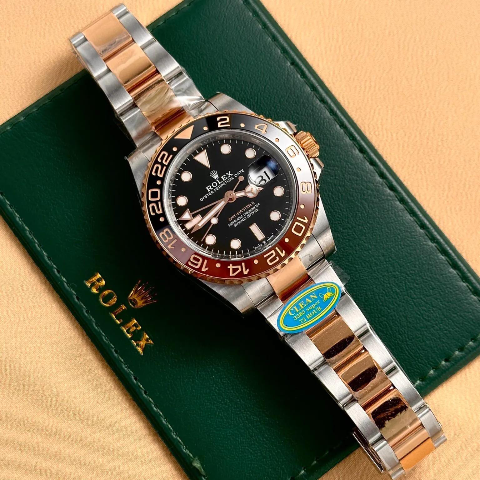 Superclone Rolex GMT-Master II 40mm Black Dial 126711CHNR Root Beer - Image 8