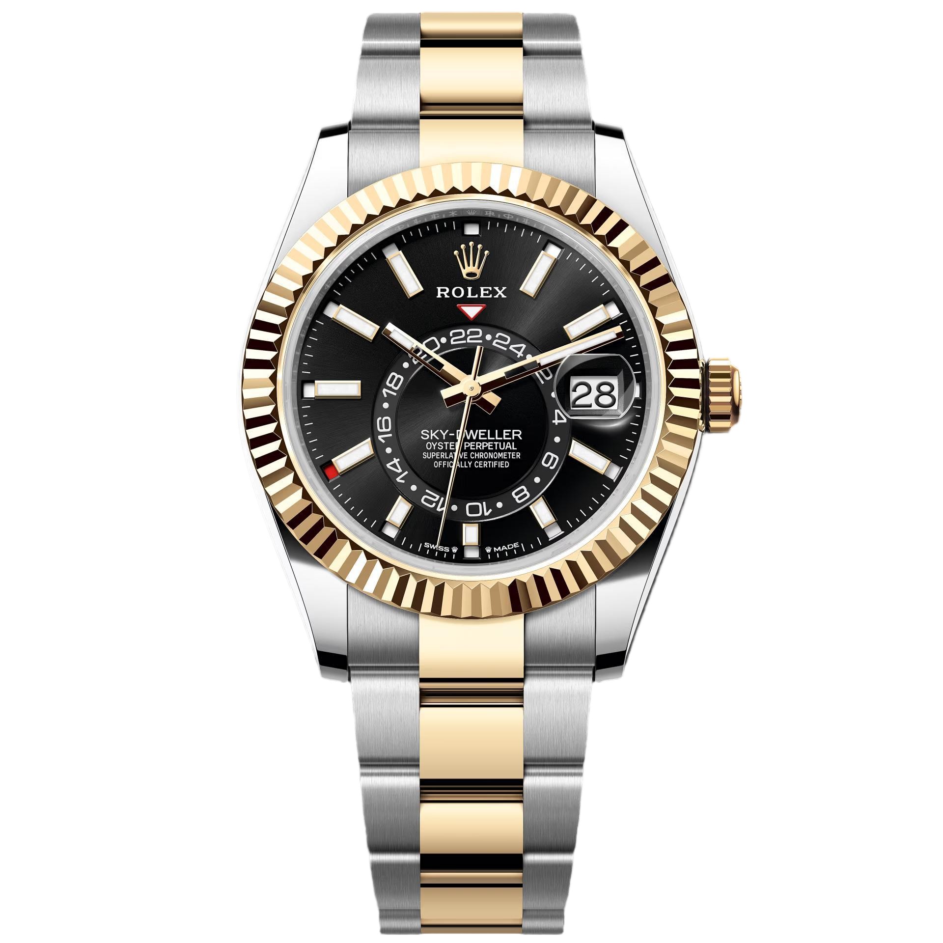 Superclone Rolex Sky-Dweller 42 mm Bright black Dial 336933