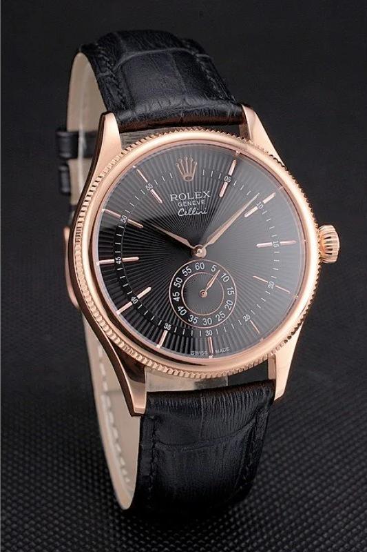 Rolex Cellini Rose Gold 38mm Black Dial - Image 2