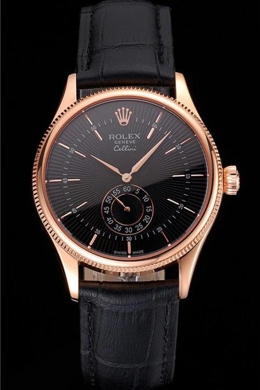 Rolex Cellini Rose Gold 38mm Black Dial - Image 10