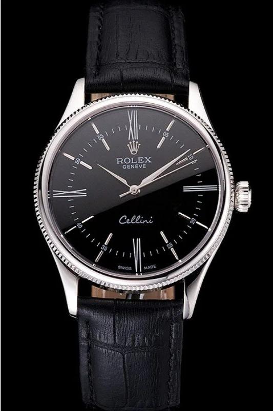 Rolex Cellini Watch Black Dial - Image 3