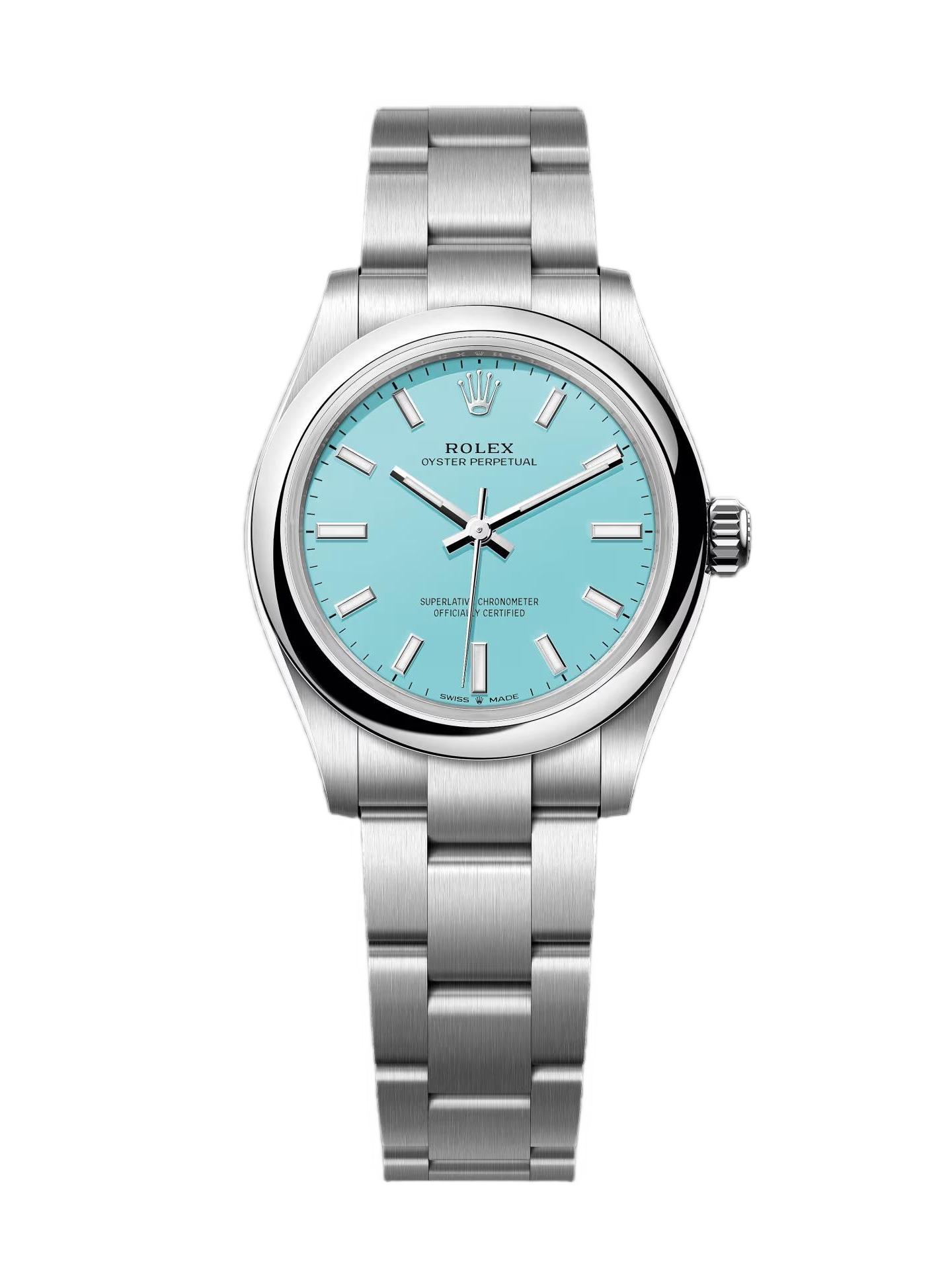 Ladies Rolex Oyster Perpetual Tiffany Blue 277200 31mm