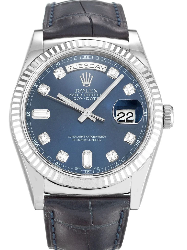 Rolex Day-Date Blue Dial Watch - 118139 36mm