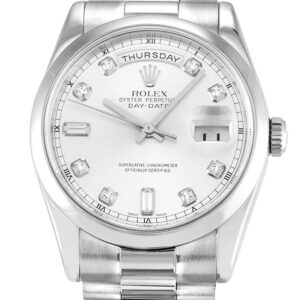 Rolex Day-Date Silver Dial Watch - 118209 36mm
