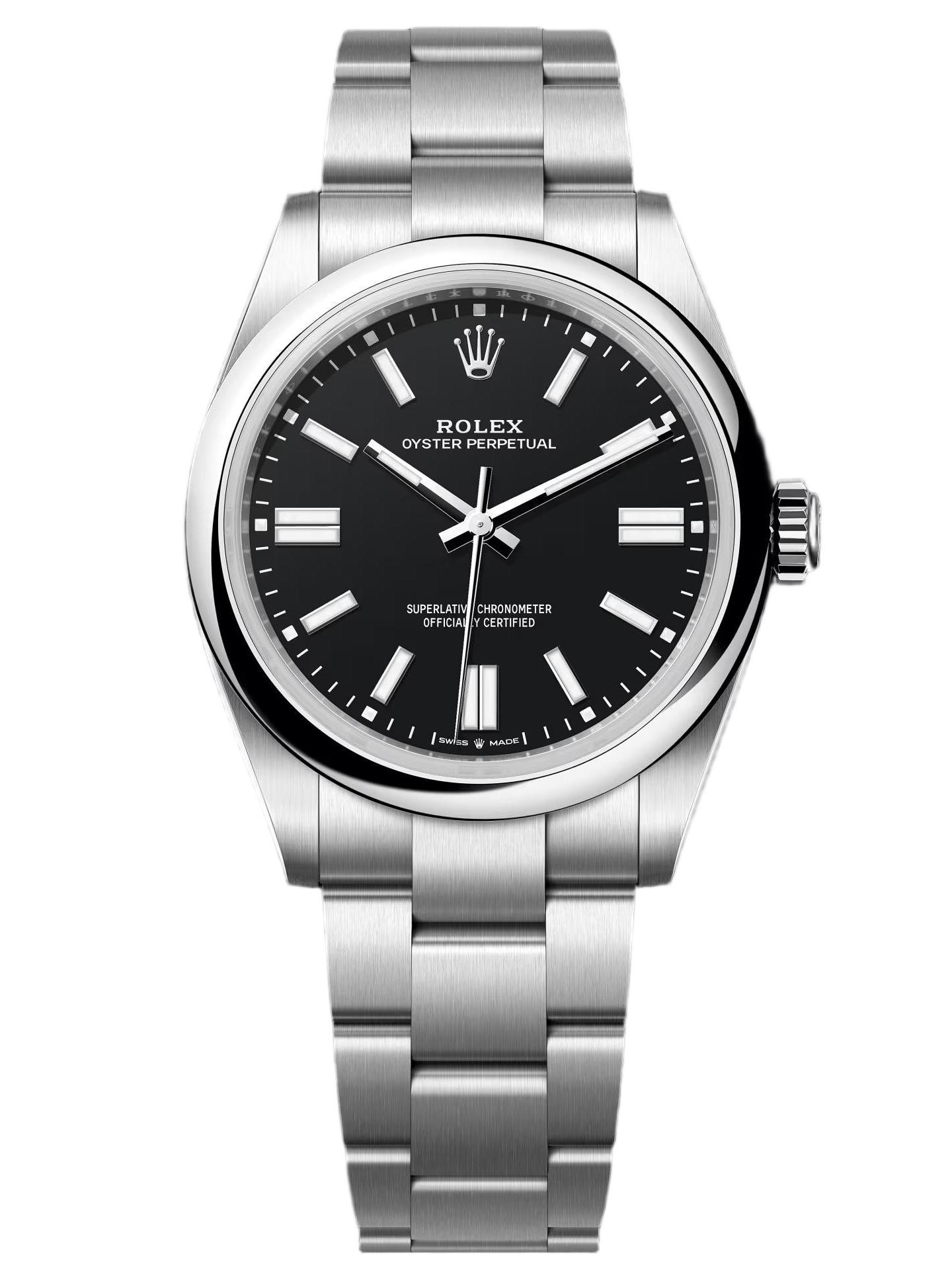 Rolex Oyster Perpetual Black Dial - Watch 124200 34mm