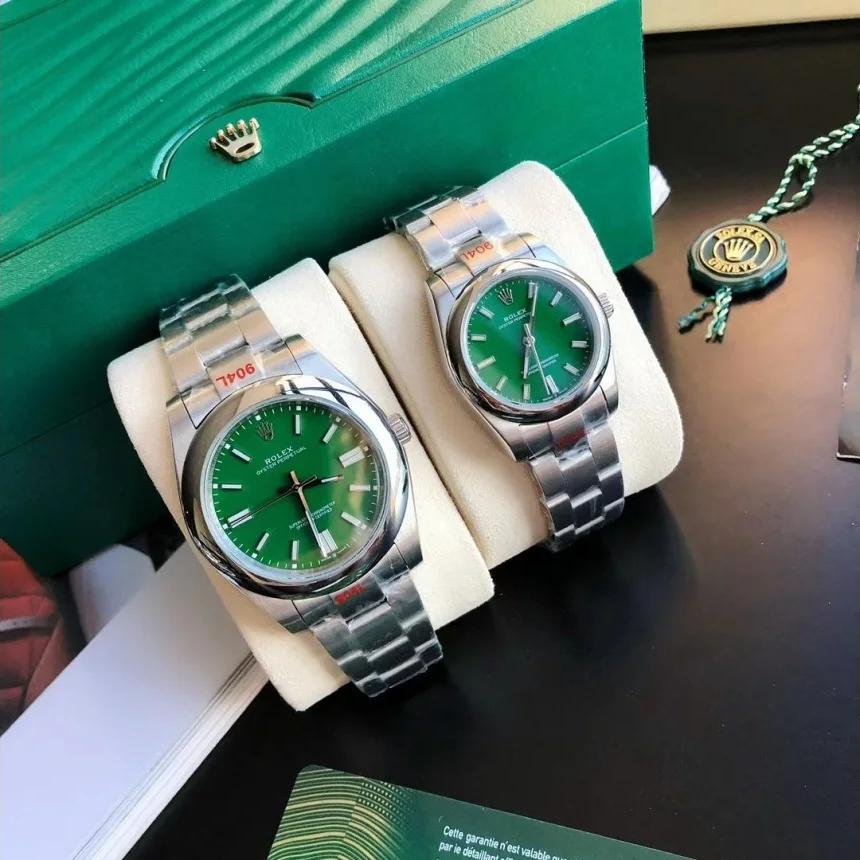 Rolex Oyster Perpetual - Couple Watches 31/41mm SS/SS Green/Stk - Image 9