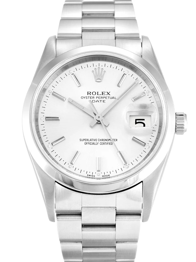 Rolex Oyster Perpetual Date - Luxury Watch Silver Dial 15200 34mm