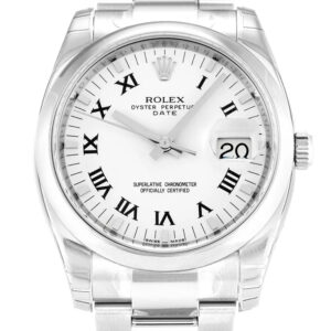 Rolex Oyster Perpetual Date - Luxury Watch White Dial 115200 34mm