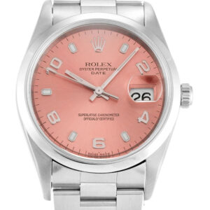 Rolex Oyster Perpetual Date - Swiss Watch Salmon Dial 15200 34mm