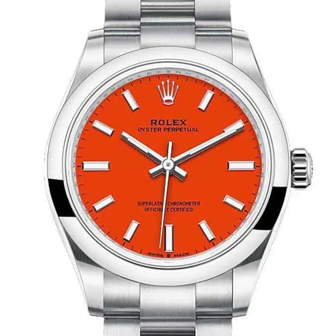 Rolex Oyster Perpetual Red - Couple Watches 31/41mm SS/SS Red/Stk - Image 4