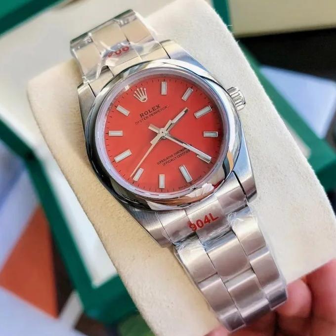Rolex Oyster Perpetual Red - Couple Watches 31/41mm SS/SS Red/Stk - Image 6