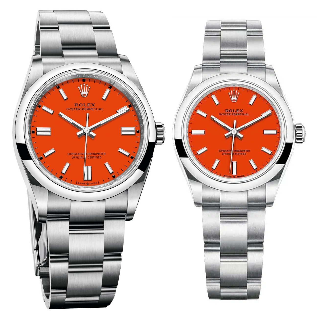 Rolex Oyster Perpetual Red Couple Watches