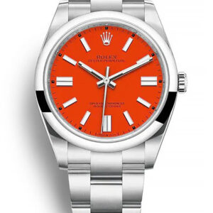 Rolex Oyster Perpetual - Swiss Watch Coral Red Dial 124300 41mm