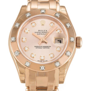 Rolex Pearlmaster Rose Gold Dial Watch 80315 29mm