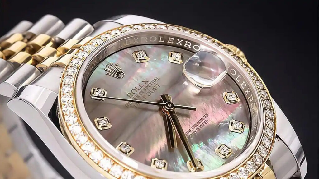Sapphire crystal of a Rolex watch