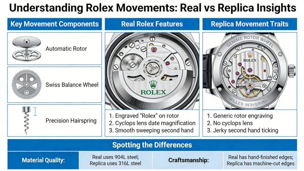 Understanding Rolex Movements: Real vs Replica Insights